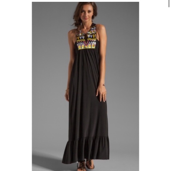 T-Bags Dresses & Skirts - 🖤T-BAGS LOSANGELES🖤EMBROIDERED FRONT MAXI🖤 revolve